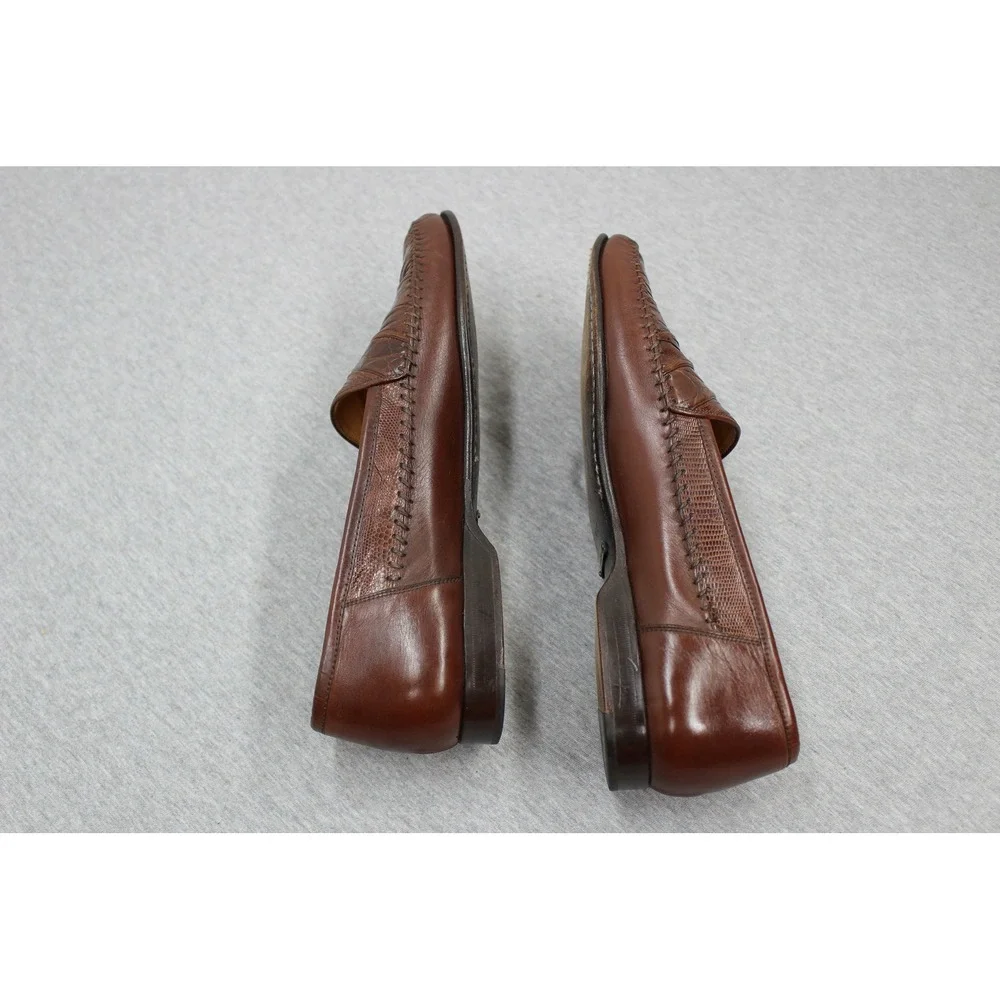 Mezlan Loafers Mens 9.5 Brown Sebastian Sebastian Genuine Lizard Skin Dress Shoe